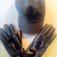 Cappellino + Guanti Finta Pelle, Nuovi Mai Usati.