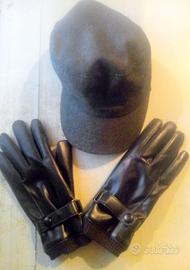 Cappellino + Guanti Finta Pelle, Nuovi Mai Usati.