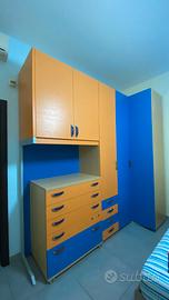 Cameretta completa , armadio angolare e 3 letti