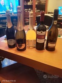 Lotto 5 bottiglie vino e spumanti 