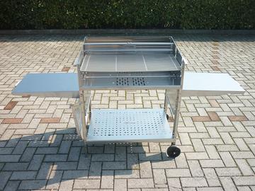 BARBECUE A LEGNA E CARBONELLA INOX 80GQ - ilSimo