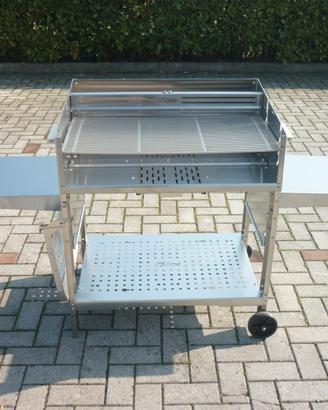 BARBECUE A LEGNA E CARBONELLA INOX 80GQ - ilSimo