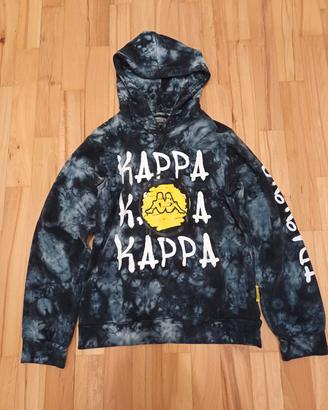 Felpa KAPPA con Cappuccio  nero blu e giallo 162cm