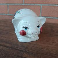 Salvadanaio ceramica porcellino tappo richiudibile