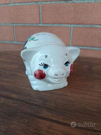 Salvadanaio ceramica porcellino tappo richiudibile