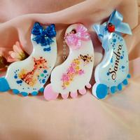 10pz bomboniera nascita battesimo piedino 