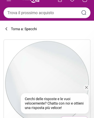 Specchio rotondo bagno 70 cm