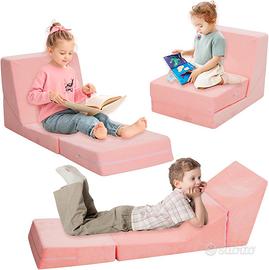 Divano poltrona reclinabile bimbo 3-in-1 rosa