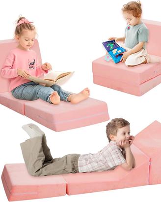 Divano poltrona reclinabile bimbo 3-in-1 rosa