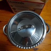 pentola acciaio inox con coperchio scolapasta diam