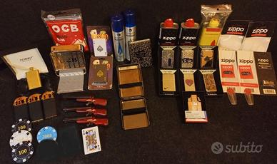 LOTTO ZIPPO - ACCENDINI + ACCESSORI E GADGET