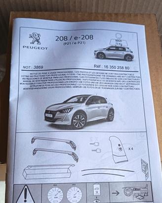 Barre Portapacchi per Peugeot 208 dal 2019 in poi