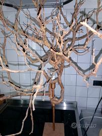 Lampada artigianale legno