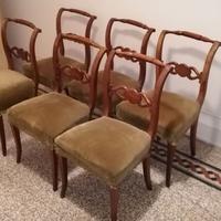 6 Sedie da salotto antiche fine '800 imbottite