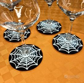 Set 4 Sottobicchieri Halloween 3D –  Ragnatela