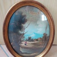 Dipinto a Olio PAESAGGIO Firmato DANI - Ovale