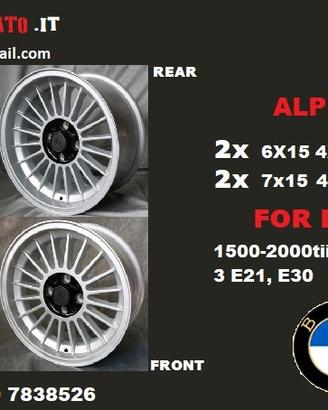 Cerchi alpina 6x 15 + 7X 15 4x100 et12 bmw