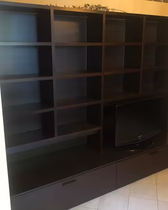 Libreria e mobile tv in legno massello
