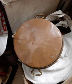 Vecchia pentola padella rame cm 24.