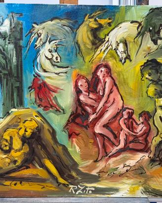 Quadro olio su tela Rodolfo Zito 60x80cm l’eroe