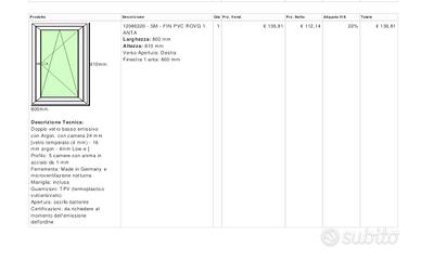 Infisso PVC colore legno 81x80
