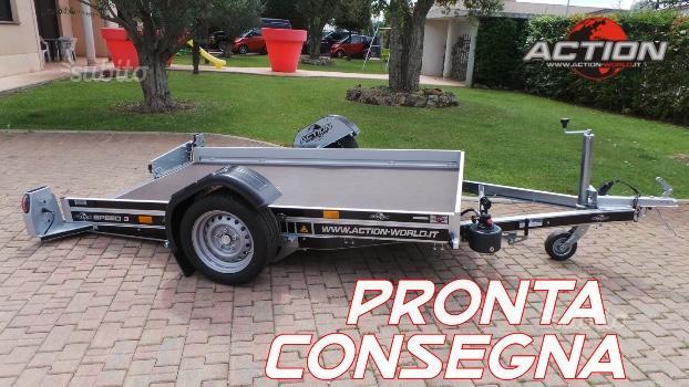 Carrello ribassato per trasporto quad moto cose