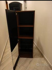 parete attrezzata laccata nera/ noce con luci  Led