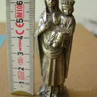 Antica statua Madonna in metallo collezione