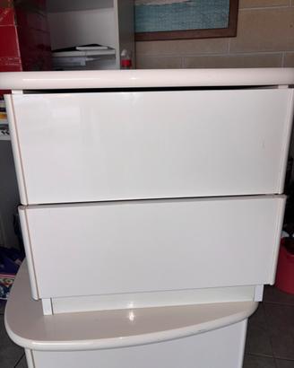 Set comodini bianco lucido