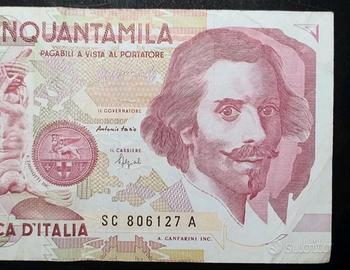 banconota lire 50000 Bernini 1992