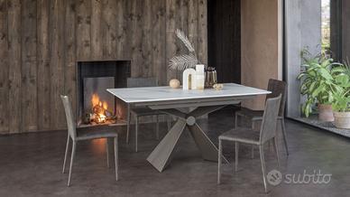 TAVOLO ALLUNGABILE SINTESI CON PIANO IN CERAMICA