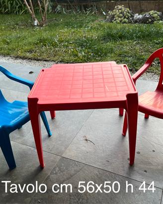 Tavolo con 2 sedie per bambini