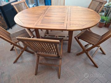Tavolo e 6 sedie pieghevoli