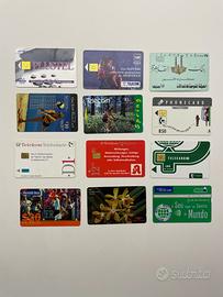 Lotto 12 carte schede telefoniche INTERNAZIONALI