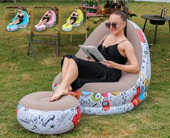 Set Relax Gonfiabile: Poltrona + Pouf (Nuovo mai u