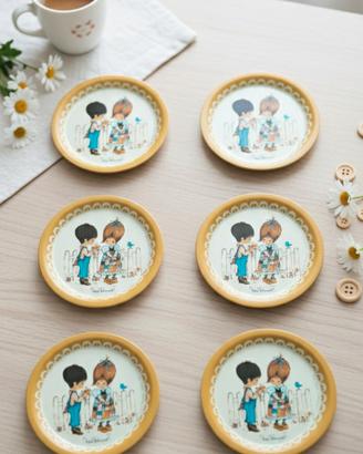 6 sottobicchieri miss Petticoat simil Holly Hobbie
