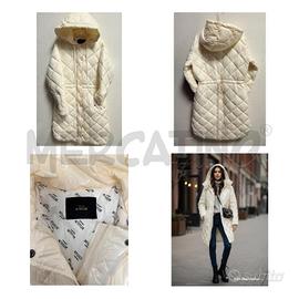 PIUMINO D TWINSET ACTITUDINE BIANCO LACCATO LUNGO