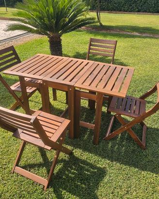 Tavolo con sedie da giardino 