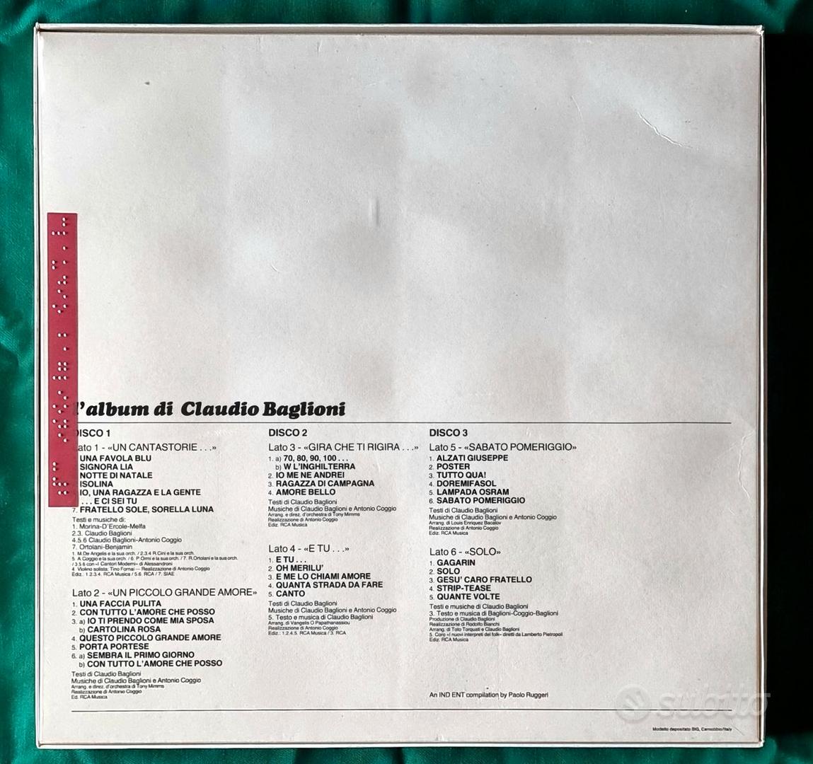 L'album di Claudio Baglioni 3 LP RCA 1982 - Musica e Film In