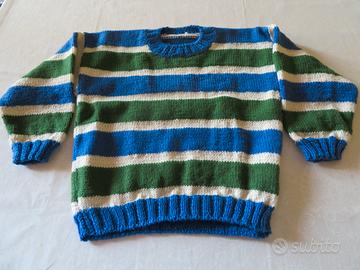 Maglia bimbo a righe in lana