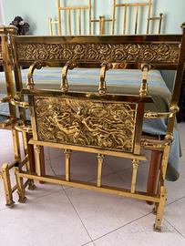 Letto Matrimoniale Antico Ottone Dorato 900 Libert