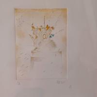 Quadro litografia P.A. Tullio Pericoli vintage 