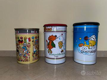 SET BIDONI POUF VINTAGE ANNI '80