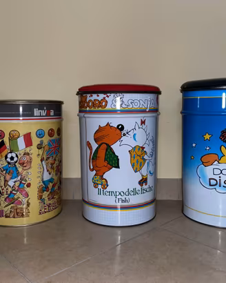 SET BIDONI POUF VINTAGE ANNI '80