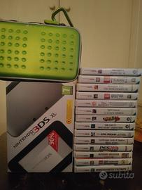 Nintendo 3DS XL Grigia + Custodia, giochi
