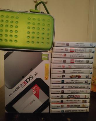 Nintendo 3DS XL Grigia + Custodia, giochi