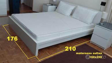 Letto Ikea MALM bianco con materasso Sultan