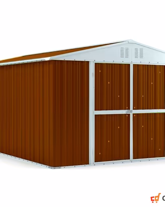 Box capanno acciaio lamiera 327x459 legno scuro