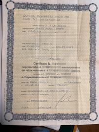 Certificato azionario originale Quaker 2003