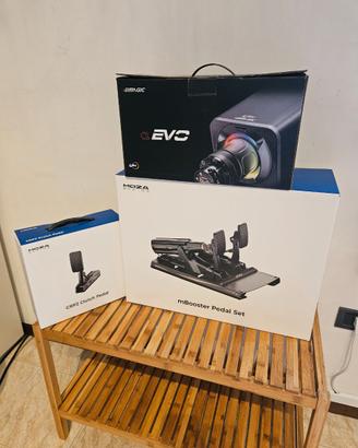 Lotto pedaliera Moza + CRP2 + Simagic Alpha EVO 12